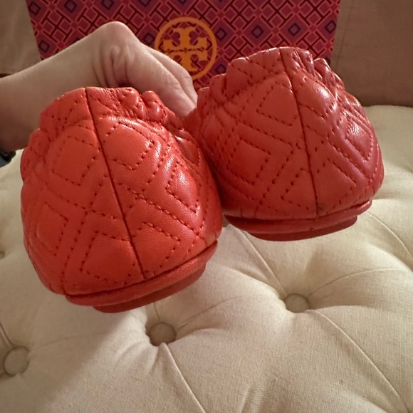Tory Burch Minnie Quilted Travel Ballet Flat 7.5 Bright Samba/Gold - Picture 7 of 9